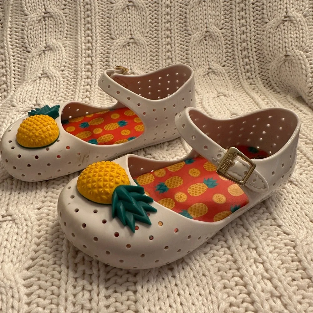 Mini Melissa Pinapple Mary Jane Size 9 White - Picture 4 of 4